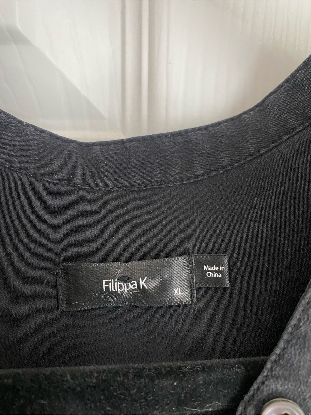 Black Filippa K 100% silk Button-Front Shirt Jacket - Picture 2 of 4